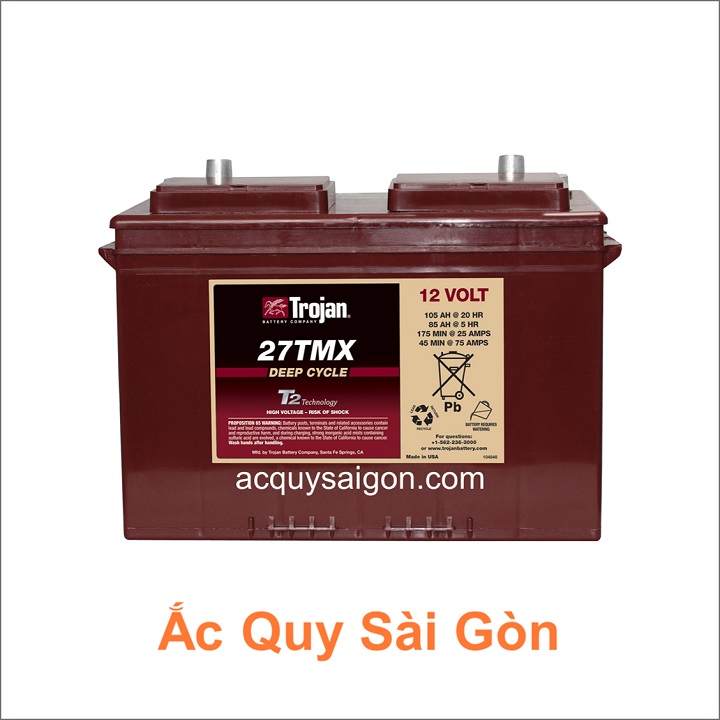 Nhà phân phối Ắc Quy Sài Gòn tại Tp.HCM Chuyên cung cấp các loại bình ắc quy Trojan 27TMX chất lượng cao cho xe diện sân golf, xe chà sàn, xe nâng...
