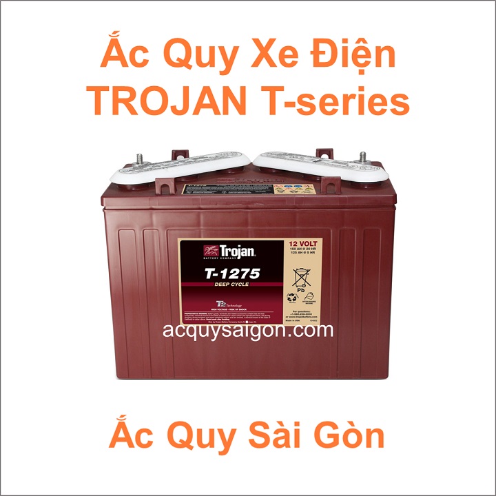 Nhà phân phối Ắc Quy Sài Gòn tại Tp.HCM Chuyên cung cấp các loại bình ắc quy Trojan T1275-Plus chất lượng cao cho xe diện sân golf, xe chà sàn, xe nâng...
