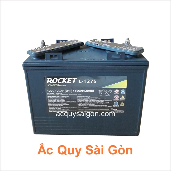 Nhà phân phối Ắc Quy Sài Gòn tại Tp.HCM Chuyên cung cấp các loại bình ắc quy Rocket L-1275 chất lượng cao cho xe diện sân golf, xe chà sàn, xe nâng...
