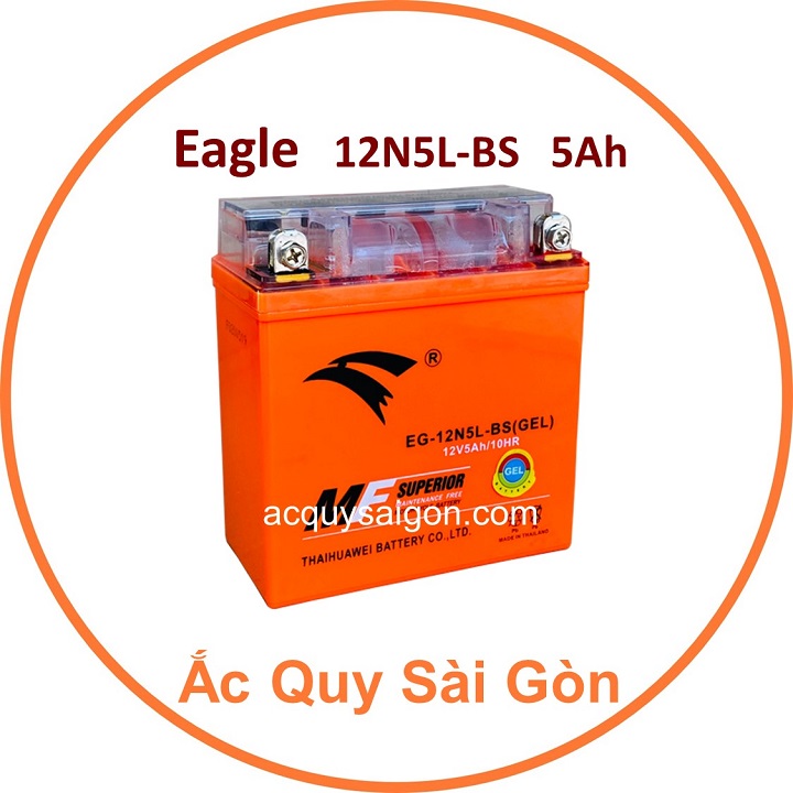 Nhà Phân Phối Ắc Quy Sài Gòn | Chuyên cung cấp sỉ và lẻ các loại bình ắc quy xe máy Eagle 12N5L-BS chất lượng cao nhập khẩu 100% từ Thái Lan, giao hàng nhanh chóng với giá rẻ, cạnh tranh nhất.