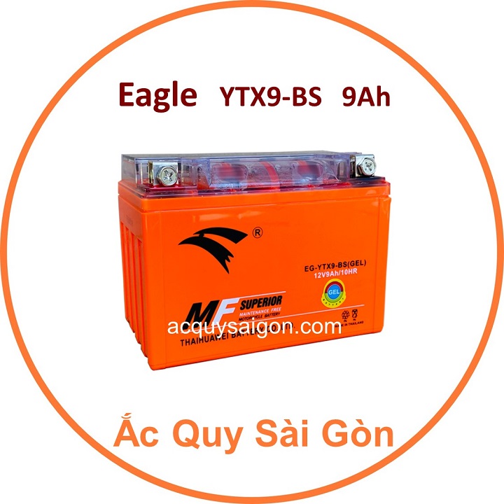 Nhà Phân Phối Ắc Quy Sài Gòn | Chuyên cung cấp sỉ và lẻ các loại bình ắc quy xe máy Eagle YTX9-BS chất lượng cao nhập khẩu 100% từ Thái Lan, giao hàng nhanh chóng với giá rẻ, cạnh tranh nhất.