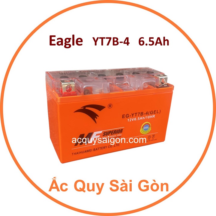 Nhà Phân Phối Ắc Quy Sài Gòn | Chuyên cung cấp sỉ và lẻ các loại bình ắc quy xe mô tô Eagle YT7B-4 chất lượng cao nhập khẩu 100% từ Thái Lan, giao hàng nhanh chóng với giá rẻ, cạnh tranh nhất.