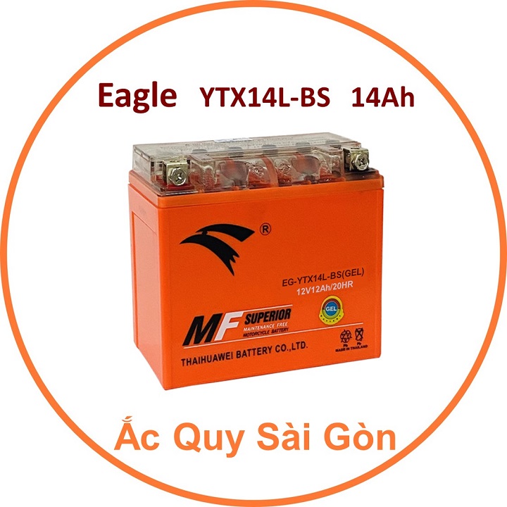 Nhà Phân Phối Ắc Quy Sài Gòn | Chuyên cung cấp sỉ và lẻ các loại bình ắc quy xe mô tô Eagle YTX14L-BS chất lượng cao nhập khẩu 100% từ Thái Lan, giao hàng nhanh chóng với giá rẻ, cạnh tranh nhất.