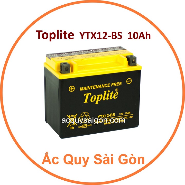 Nhà Phân Phối Ắc Quy Sài Gòn | Chuyên cung cấp sỉ và lẻ các loại bình ắc quy xe máy Toplite YTX12- BS chất lượng tốt nhất, nhập khẩu 100% từ Đài Loan, giao hàng nhanh chóng với giá rẻ, cạnh tranh nhất.