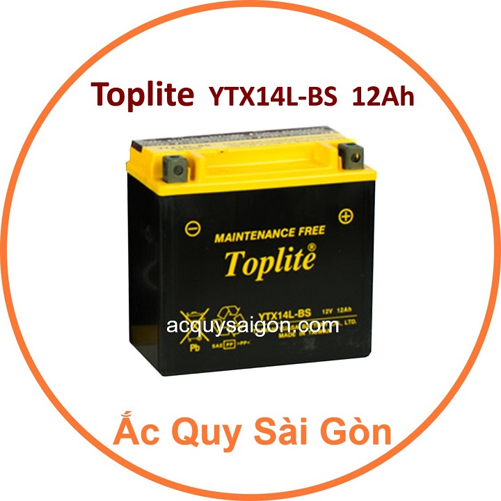 Nhà Phân Phối Ắc Quy Sài Gòn | Chuyên cung cấp sỉ và lẻ các loại bình ắc quy xe máy Toplite YTX14L-BS chất lượng tốt nhất, nhập khẩu 100% từ Đài Loan, giao hàng nhanh chóng với giá rẻ, cạnh tranh nhất.