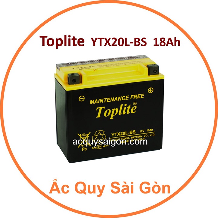 Nhà Phân Phối Ắc Quy Sài Gòn | Chuyên cung cấp sỉ và lẻ các loại bình ắc quy xe máy Toplite YTX20L-BS chất lượng tốt nhất, nhập khẩu 100% từ Đài Loan, giao hàng nhanh chóng với giá rẻ, cạnh tranh nhất.