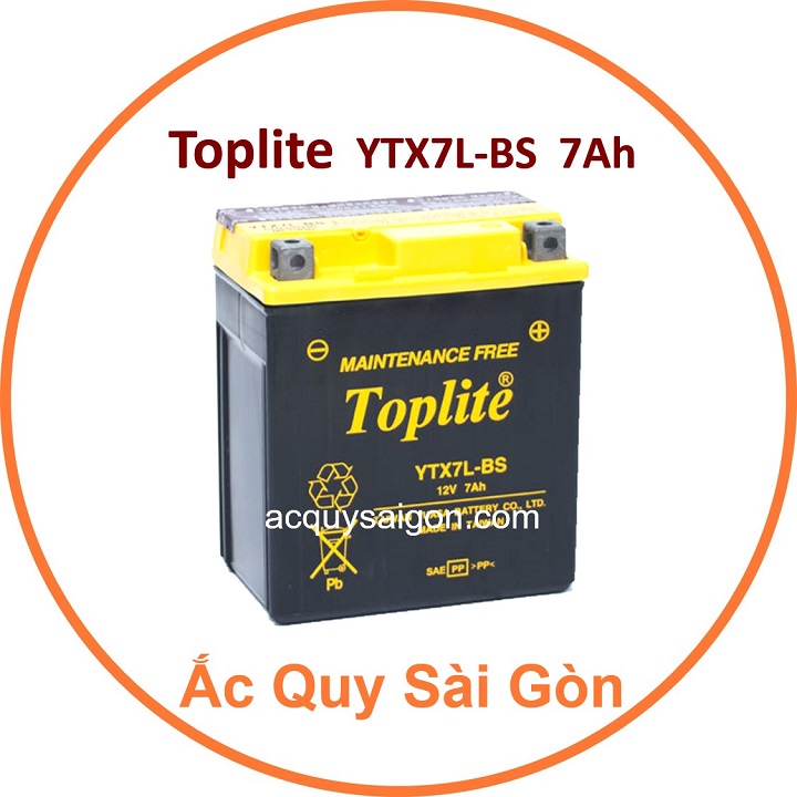 Nhà Phân Phối Ắc Quy Sài Gòn | Chuyên cung cấp sỉ và lẻ các loại bình ắc quy xe máy Toplite YTX7L-BS chất lượng tốt nhất, nhập khẩu 100% từ Đài Loan, giao hàng nhanh chóng với giá rẻ, cạnh tranh nhất.
