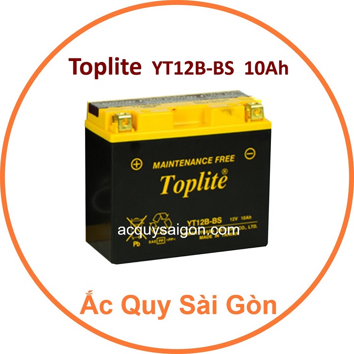Nhà Phân Phối Ắc Quy Sài Gòn | Chuyên cung cấp sỉ và lẻ các loại bình ắc quy xe máy Toplite YT12B-BS chất lượng tốt nhất, nhập khẩu 100% từ Đài Loan, giao hàng nhanh chóng với giá rẻ, cạnh tranh nhất.