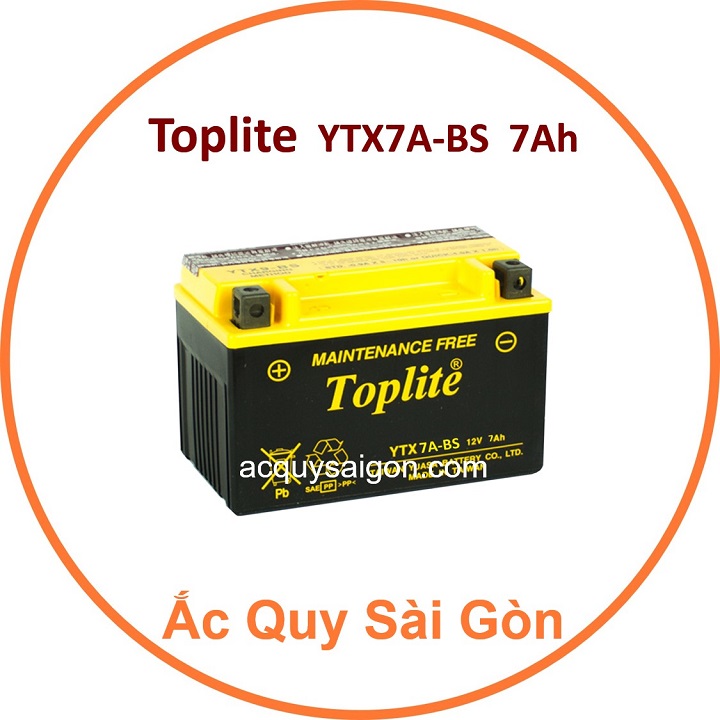 Nhà Phân Phối Ắc Quy Sài Gòn | Chuyên cung cấp sỉ và lẻ các loại bình ắc quy xe máy Toplite YTX7A-BS chất lượng tốt nhất, nhập khẩu 100% từ Đài Loan, giao hàng nhanh chóng với giá rẻ, cạnh tranh nhất.