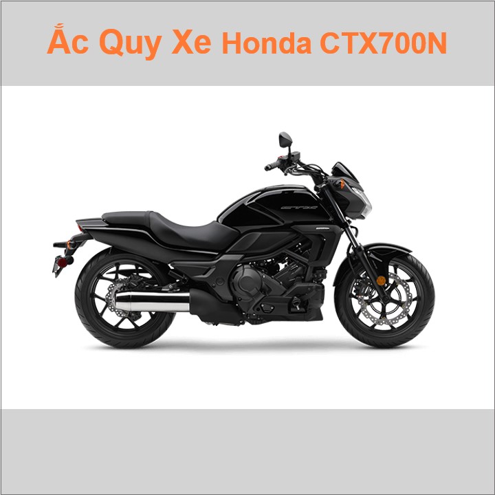 Bình acquy moto cho xe pkl Honda CTX700, CTX700N có công suất tầm 11.2Ah (10h) với các mã bình ắc quy như TTZ14S, YTZ12S Bình ắc quy xe mô tô phân khối lớn Honda có kích thước khoảng Dài 15cm * Rộng 8.7cm * Cao 11cm chất lượng tốt nhất với giá rẻ