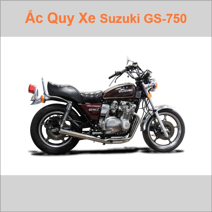 Bình acquy moto cho xe pkl Suzuki GS-850 / GS-750 / GS-650 có công suất tầm 14Ah (10h) với mã bình ắc quy phổ biến như YB14L-BS Bình ắc quy xe mô tô phân khối lớn Suzuki GS850 GS750 GS650 có kích thước khoảng: Dài 13cm * Rộng 8.8cm * Cao 16cm chất lượng tốt nhất với giá rẻ