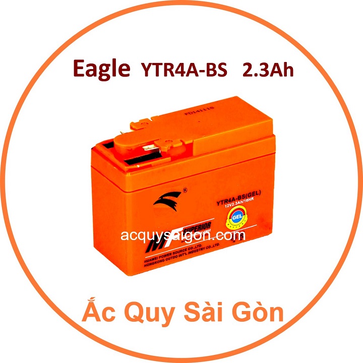 Nhà Phân Phối Ắc Quy Sài Gòn | Chuyên cung cấp sỉ và lẻ các loại bình ắc quy xe máy Eagle YTR4A-BS 2.3Ah (2.5Ah 20hr) chất lượng tốt nhất, nhập khẩu 100% từ Thái Lan, giao hàng nhanh chóng với giá rẻ, cạnh tranh nhất.