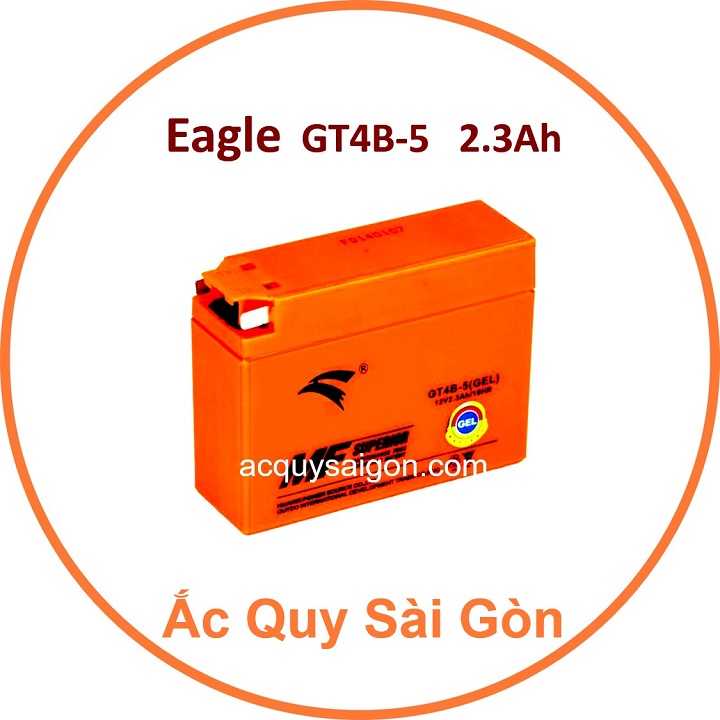 Nhà Phân Phối Ắc Quy Sài Gòn | Chuyên cung cấp sỉ và lẻ các loại bình ắc quy xe máy Eagle GT4B-5 2.3Ah (2.5Ah 20hr) chất lượng tốt nhất, nhập khẩu 100% từ Thái Lan, giao hàng nhanh chóng với giá rẻ, cạnh tranh nhất.