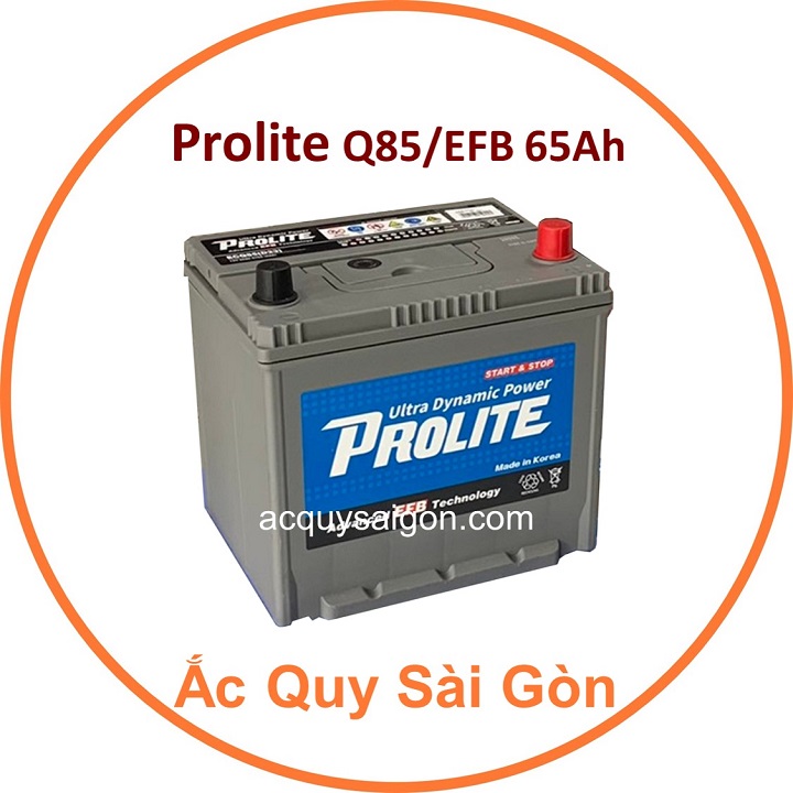 Chúng tôi chuyên cung cấp bình ắc quy Prolite 12V 65Ah EFB Q85 nhập khẩu Hàn Quốc, chất lượng cao, giá rẻ, lắp đặt tận nơi, bảo hành chu đáo