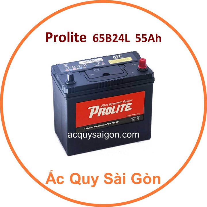 Chúng tôi chuyên cung cấp bình ắc quy Prolite 12V 55Ah 65B24L N55L nhập khẩu Hàn Quốc, chất lượng cao, giá rẻ, lắp đặt tận nơi, bảo hành chu đáo