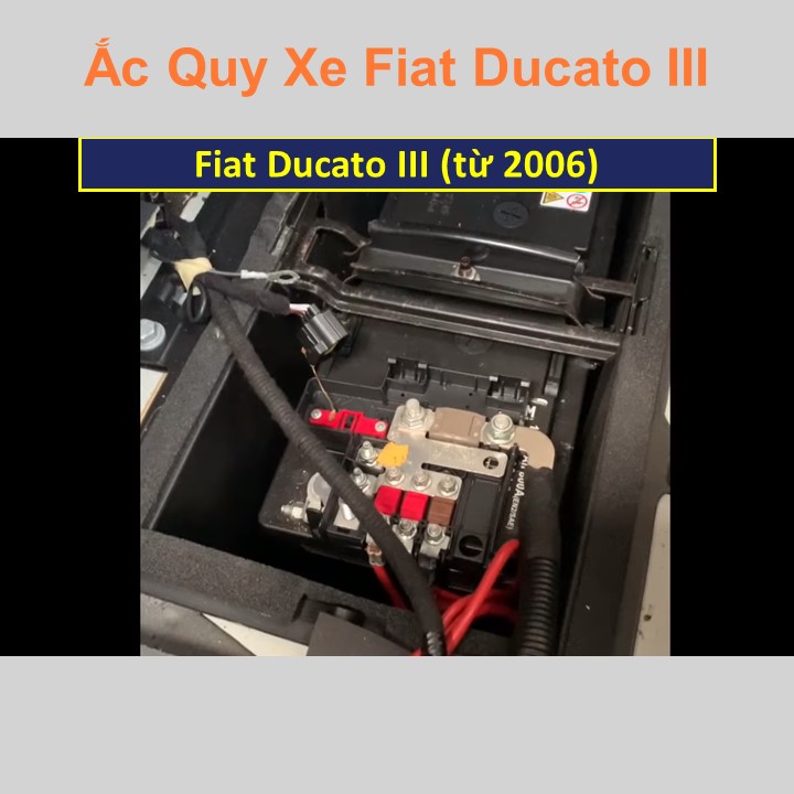 Vị trí bình ắc quy Fiat Ducato từ 2006 ở dưới sàn xe, bên ghế phụ