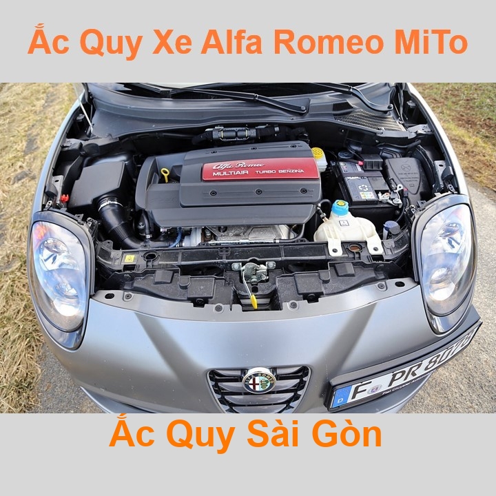 Bình ắc quy cho xe Alfa Romeo MiTo có công suất tầm 58Ah, 60Ah, 62Ah, cọc chìm, với các mã bình ắc quy phổ biến như Din58, Din60, Din62
