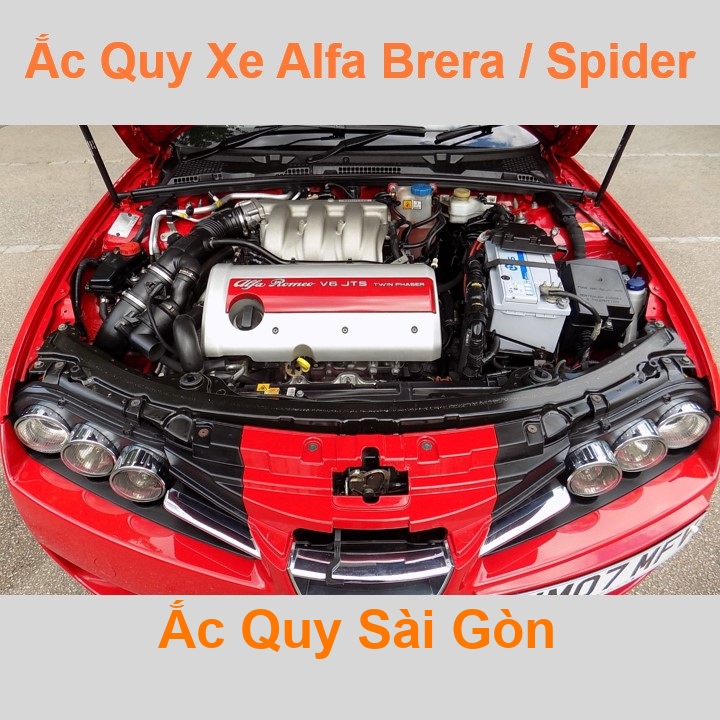 Bình ắc quy cho xe Alfa Romeo Brera và Alfa Romeo Spider có công suất tầm 58Ah, 60Ah, 62Ah, cọc chìm, với các mã bình ắc quy phổ biến như Din58, Din60