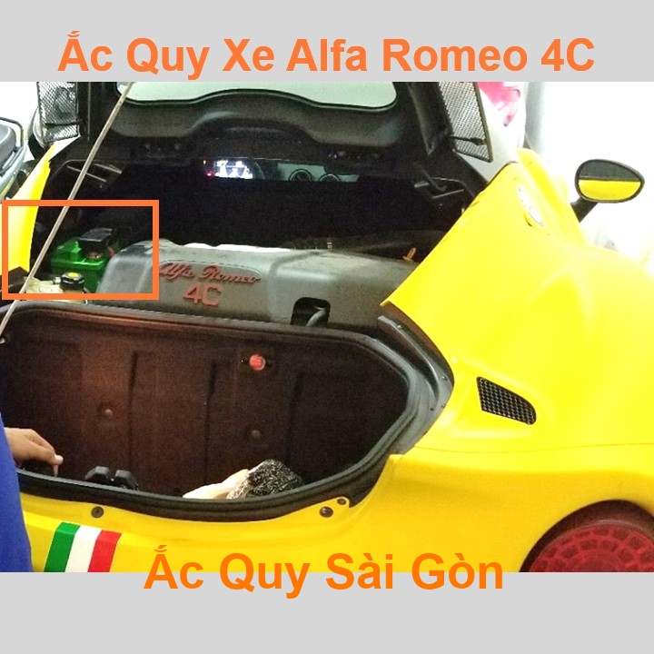 Bình ắc quy cho xe Alfa Romeo 4C có công suất tầm 58Ah, 60Ah, 62Ah, cọc chìm, với các mã bình ắc quy phổ biến như Din58, Din60, Din62