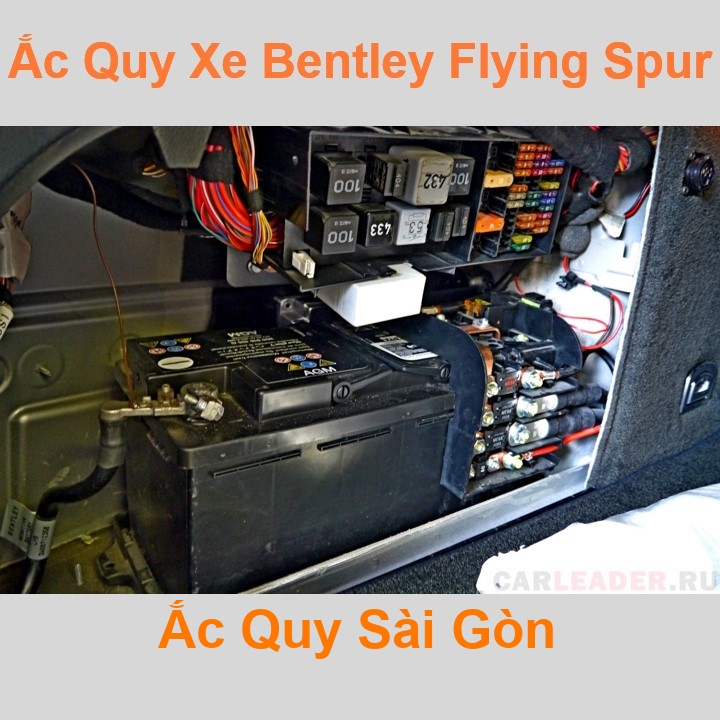 Bình ắc quy cho xe Bentley Flying Spur có công suất tầm 95Ah, 100Ah, cọc chìm, với các mã bình ắc quy phổ biến như Din100, AGM95