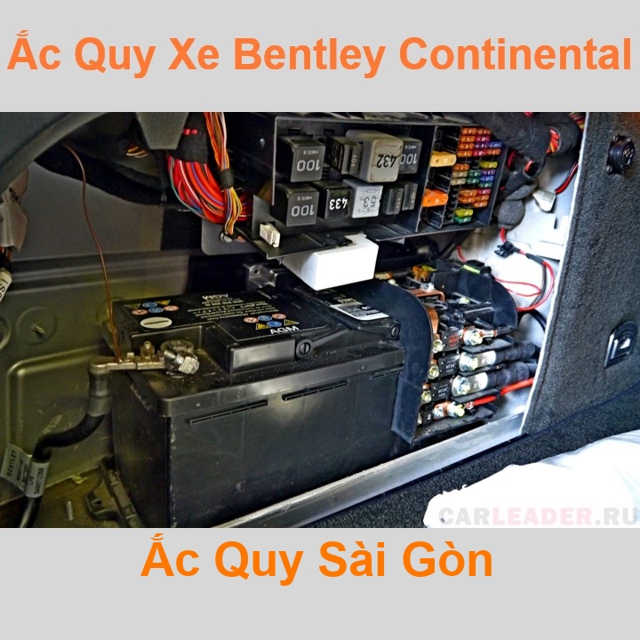Bình ắc quy cho xe Bentley Continental GT / GTC có công suất tầm 95Ah, 100Ah, cọc chìm, với các mã bình ắc quy phổ biến như Din100, AGM95
