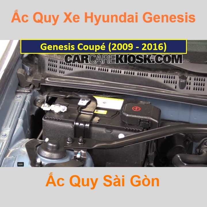 Bình ắc quy cho xe Genesis Coupé (2009 – 2016) có công suất tầm 70Ah, 15Ah (cọc nổi – nghịch) với các mã bình ắc quy như 80D25L, 85D25L, 90D26L Bình acquy oto Genesis Coupé có kích thước khoảng Dài 26cm * Rộng 17,5cm * Cao 22,5cm Ắc Quy Sài Gòn