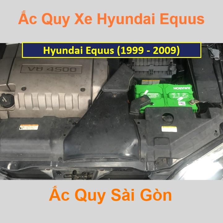 Bình ắc quy cho xe Hyundai Equus / Centennial (1999 – 2009) có công suất tầm 90Ah (cọc nổi – cọc thuận) với các mã bình ắc quy 105D31R, 115D31R, 120D31R Bình acquy oto Hyundai Equus Centennial có kích thước khoảng Dài 31cm * Rộng 17,5cm * Cao 22,5cm Ắc Quy Sài Gòn