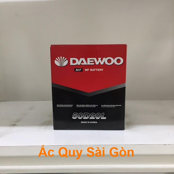Binh acquy oto Daewoo 50Ah 50D20L kín khí (hay thường gọi là ắc quy khô) mang đến sự tiện lợi tối cao với tính năng chống tràn phi thường