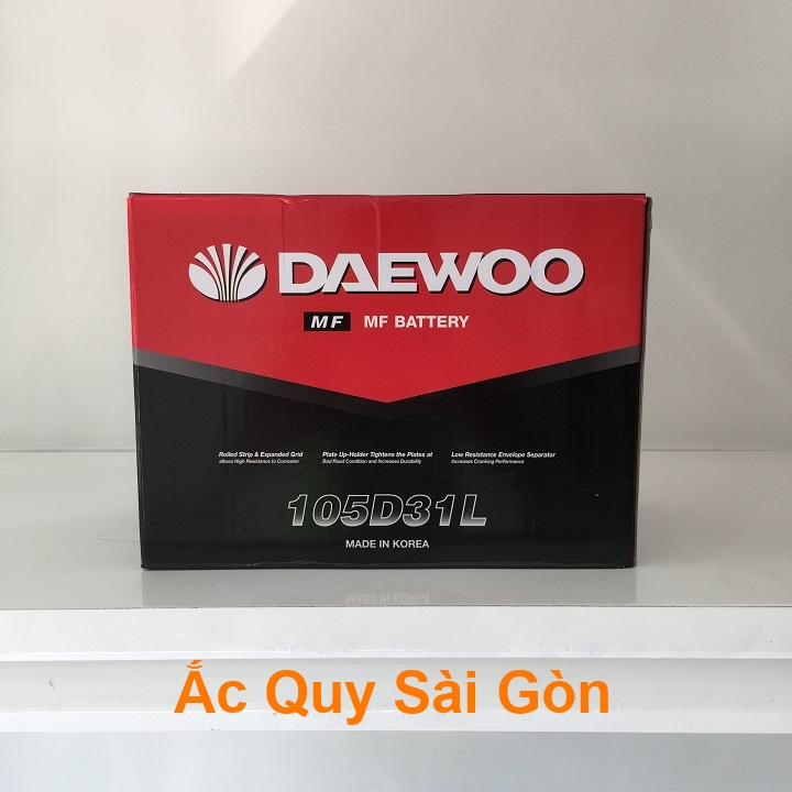 Binh acquy oto Daewoo 90Ah 105D31L kín khí (hay thường gọi là ắc quy khô) mang đến sự tiện lợi tối cao với tính năng chống tràn phi thường