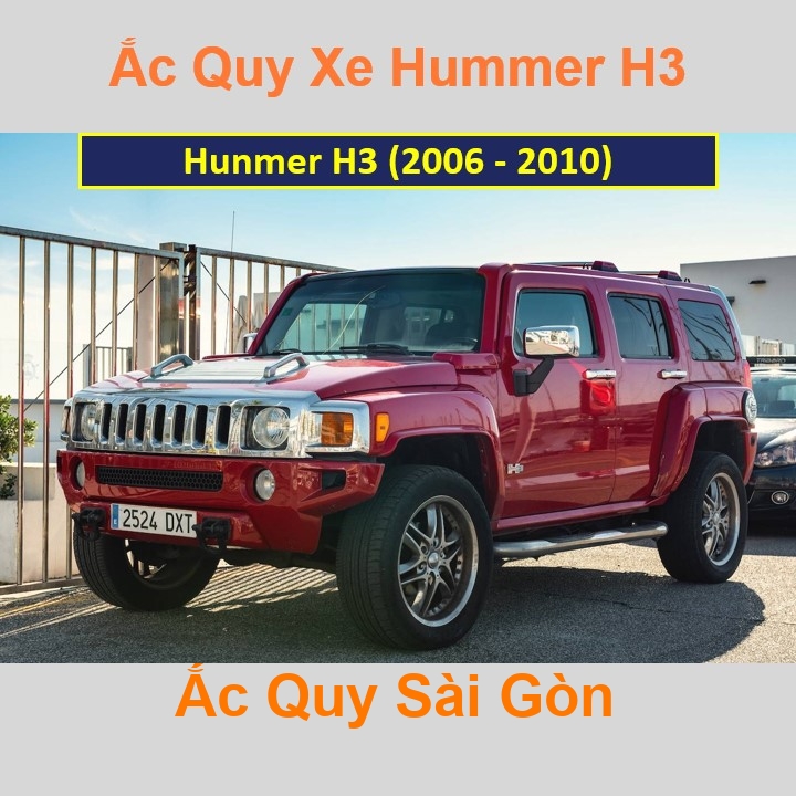 Bình ắc quy xe ô tô Hummer H3 (2006 - 2010)