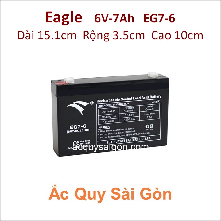Ắc quy công nghiệp Eagle 6V 7Ah EG7-6