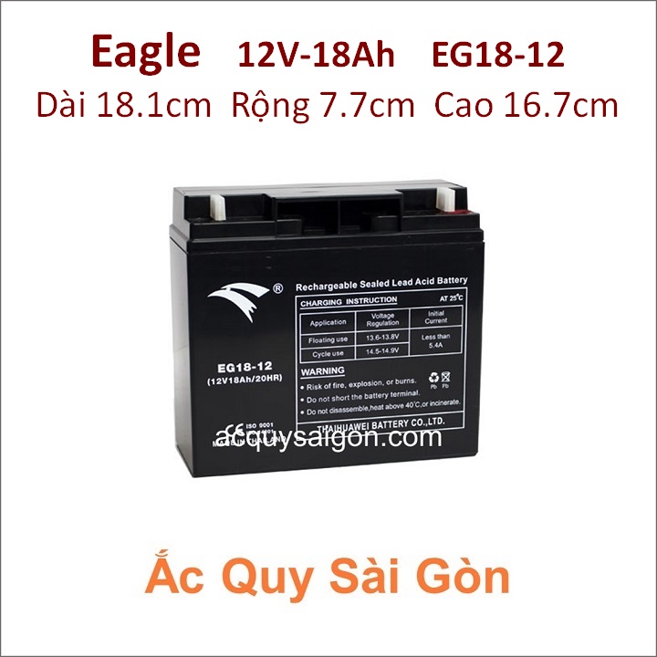 Ắc quy công nghiệp Eagle-12V-18Ah EG18-12