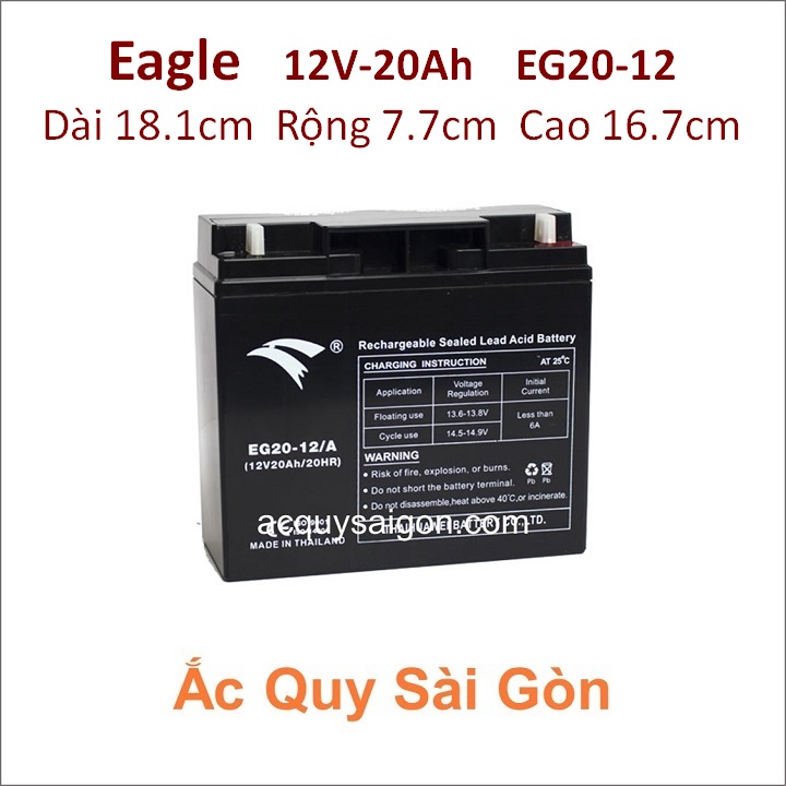 Ắc quy công nghiệp Eagle-12V-20Ah EG20-12/A