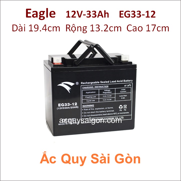 Ắc quy công nghiệp Eagle-12V-33Ah EG33-12
