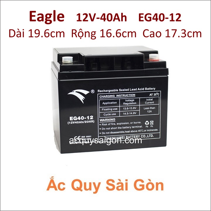 Ắc quy công nghiệp Eagle-12V-40Ah EG40-12