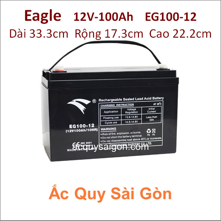 Ắc quy công nghiệp Eagle-12V/100Ah EG100-12