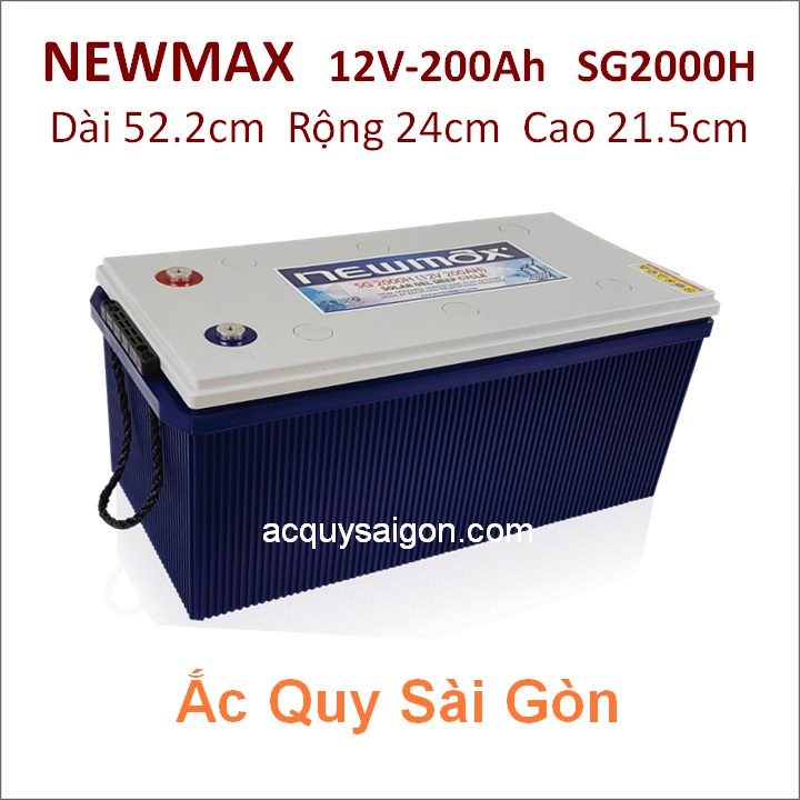ac-quy-ups-solar-newmax-12v-200ah-sg2000h Hệ thống điện năng lượng mặt trời, Hệ thống trạm viễn thông BTS, Hệ thống đóng ngắt, trạm điện 110, 220KV ..