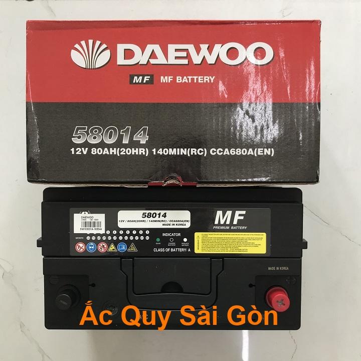 Ắc quy Daewoo 12V 80Ah DIN80 là sản phẩm chất lượng cao, nhập khẩu 100% từ Hàn Quốc, sản phẩm của tập đoàn thương mại lớn nhất của Hàn Quốc,