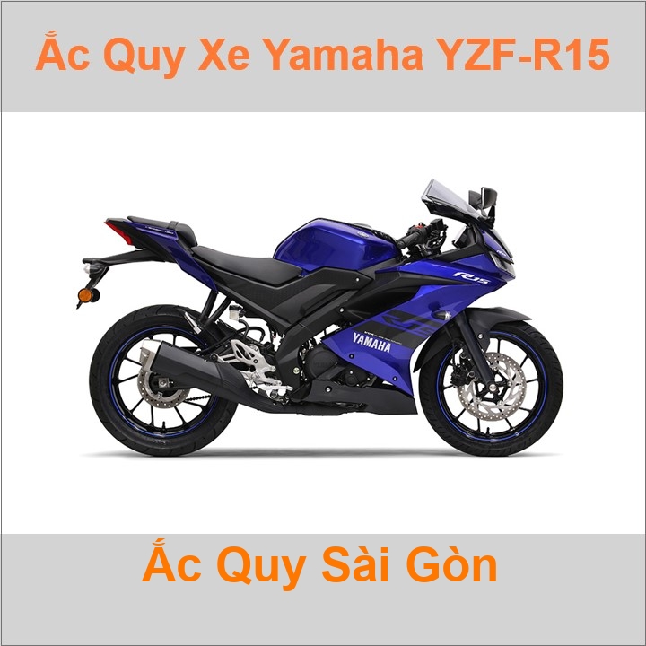 Bình ắc quy cho xe moto Yamaha YZF R15 149.8cc có công suất tầm 3.5; 5Ah với các mã bình ắc quy phổ biến như YTX4L-BS, TTZ5S