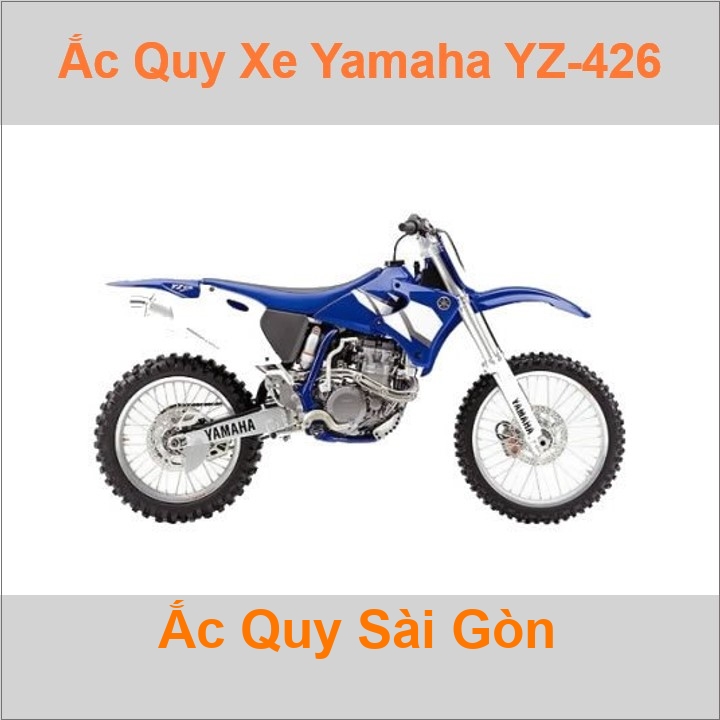 Bình ắc quy cho xe moto Yamaha YZ 426F 426cc có công suất tầm 6Ah, 7ah với các mã bình ắc quy phổ biến như YT7B-BS