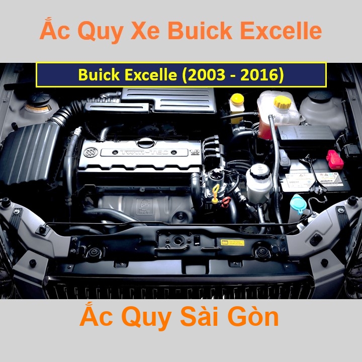 ắc quy cho xe Buick Buick Excelle (2003 - 2016) có công suất tầm 70Ah, 75Ah (cọc nổi – thuận) với các mã bình ắc quy phổ biến như 80D26R, 85D26R, 90