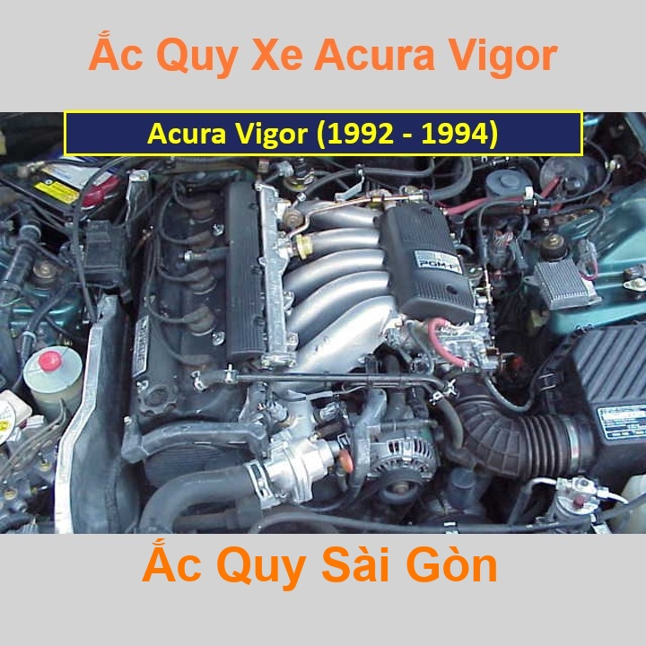 Vị trí bình ắc quy Acura Vigor nằm ở dưới nắp ca pô, sau khoang máy, phía bên phụ.