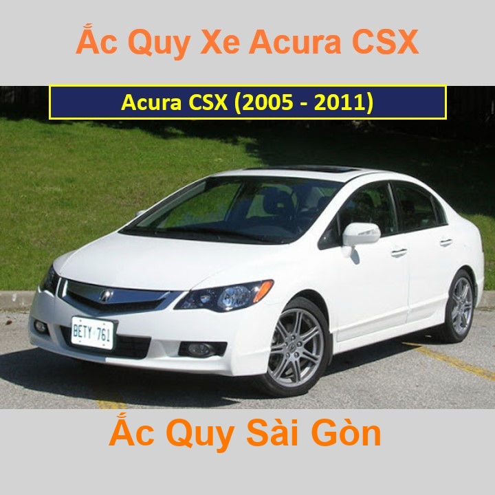 Bình ắc quy xe ô tô Acura Sedan CSX (2005 - 2011)