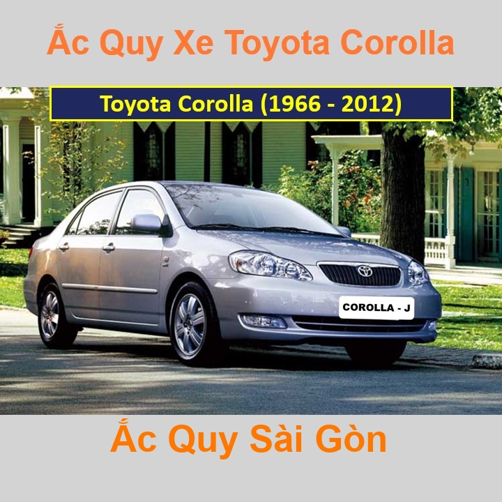 Bình ắc quy xe ô tô Toyota Corolla (1966 - 2012)