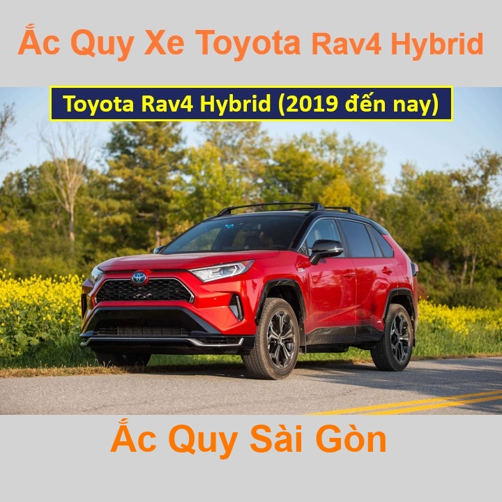 ắc quy cho xe Toyota RAV4 Hybrid (2019 đến nay) có công suất tầm 45Ah, 50Ah (cọc chìm – cọc nghịch) với các mã bình ắc quy phổ biến nhưDin45, Din50