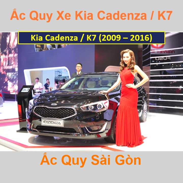 ắc quy cho xe Kia Cadenza / K7 (2009 - 2016) có công suất 70Ah, 75Ah (cọc nổi – cọc nghịch) với các mã bình ắc quy như 80D26L, 85D26L, 90D26L, 95D26L