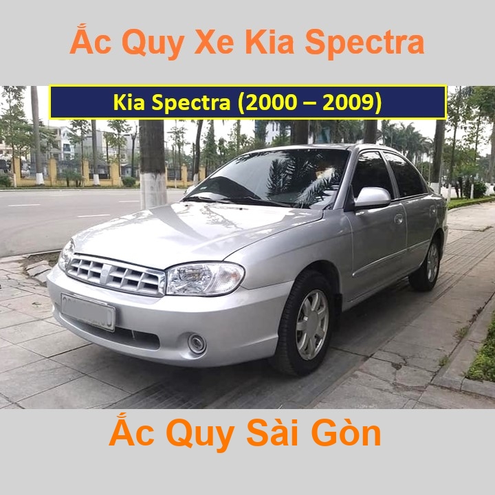 ắc quy cho xe Kia Spectra (2000 - 2009) công suất tầm 60Ah, 62Ah số tự động (cọc chìm – cọc nghịch) với các mã bình ắc quy phổ biến như Din60, Din62