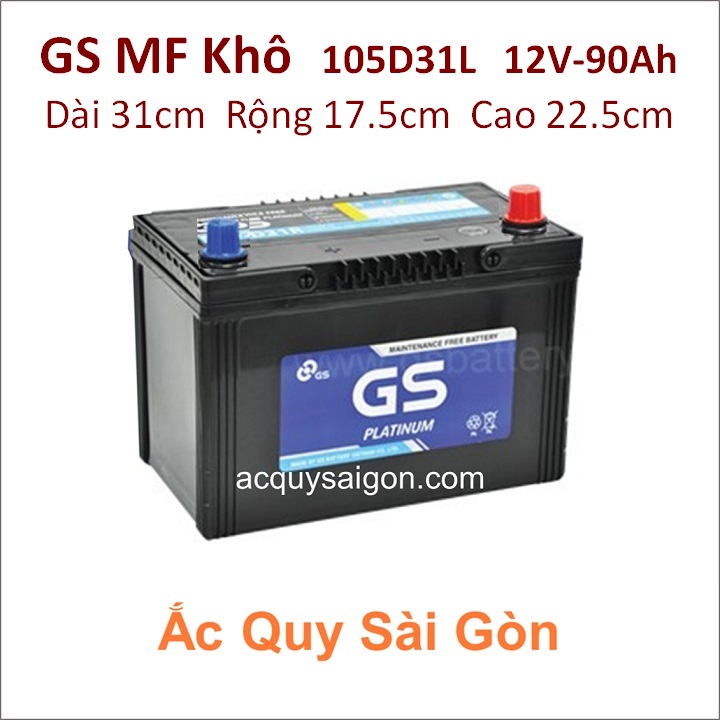 Ắc quy GS MF (Khô) 12V 90Ah 105D31L Platinum