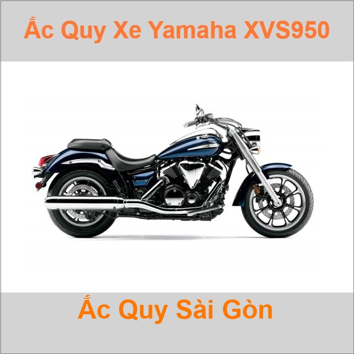 Bình ắc quy cho xe moto Yamaha XVS 950 942cc có công suất tầm 11.2A (10h) với các mã bình ắc quy phổ biến như TTZ14S 