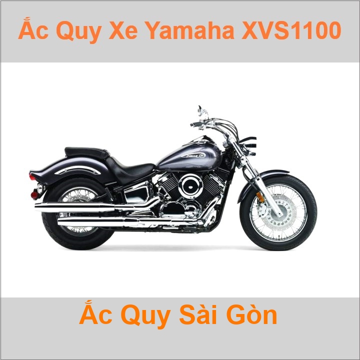 Bình ắc quy cho xe moto Yamaha XVS 1100 1063cc có công suất tầm 12A (10h) với các mã bình ắc quy phổ biến như YT14B-4